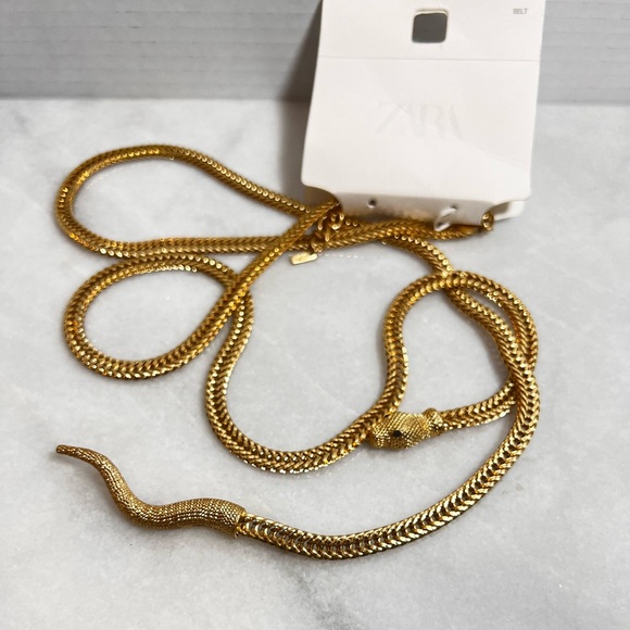 ZARA Size 32 METAL SNAKE BELT NWT main image 8